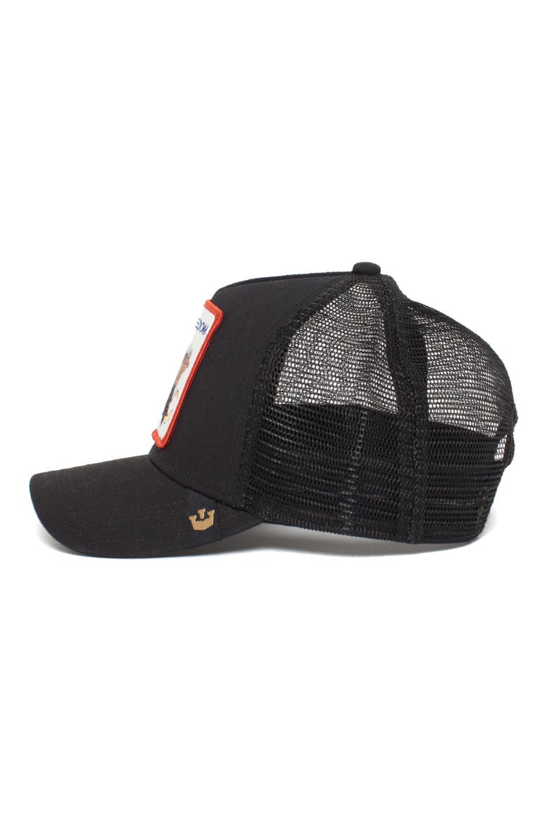 The Freedom Eagle Trucker Hat, Alternate, color, BLACK