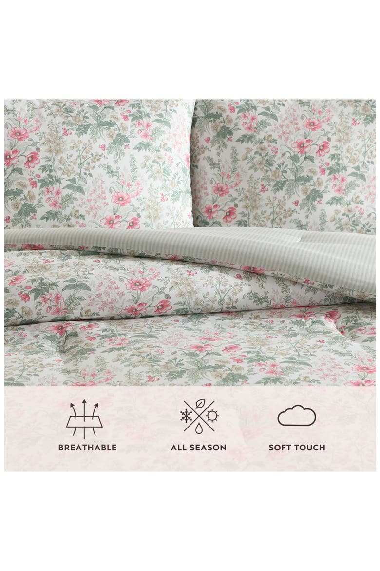Arden Floral Comforter Set, Alternate, color, LIGHT/ PINK