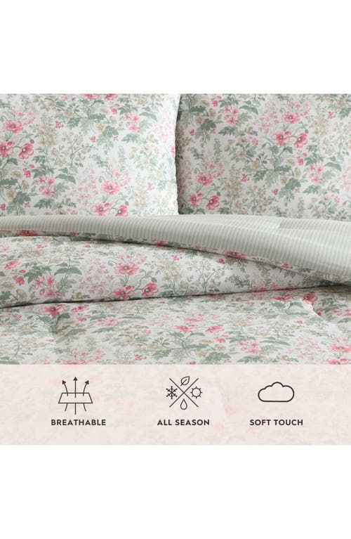 Laura Ashley Arden Floral Comforter Set In Pink