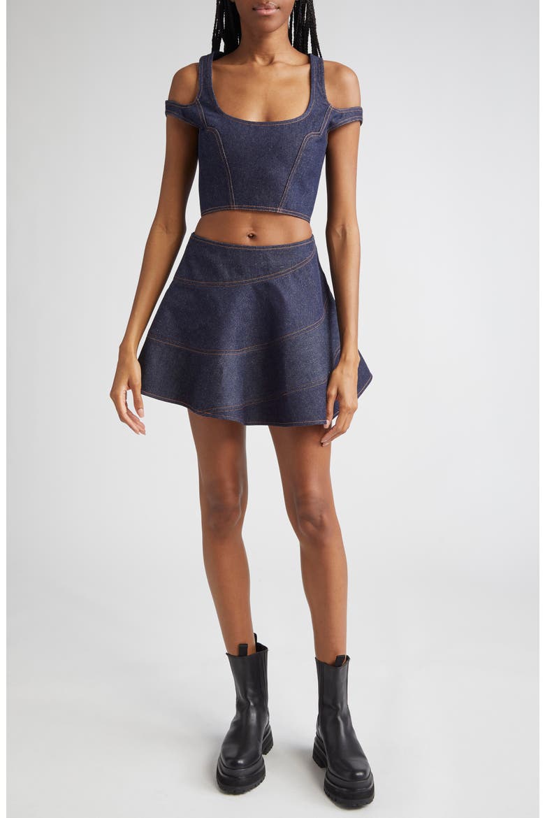 Gender Inclusive FillHim Denim Corset Top, Alternate, color, INDIGO