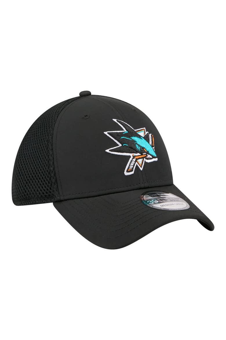 Men's New Era  Black San Jose Sharks Logo 39THIRTY Flex Hat, Alternate, color, Black