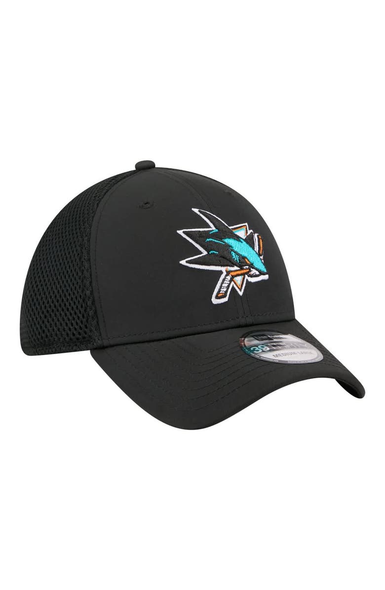 New Era Men's New Era  Black San Jose Sharks Logo 39THIRTY Flex Hat, Alternate, color, Black