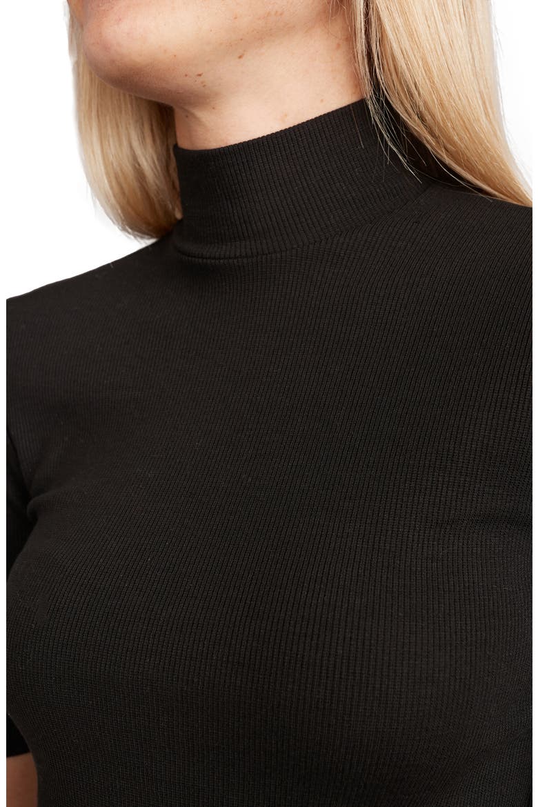 Lexi Rib Mock Neck Top, Alternate, color, BLACK