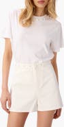 CAMI NYC Mattea Faux Pearl Trim Pima Cotton T-Shirt