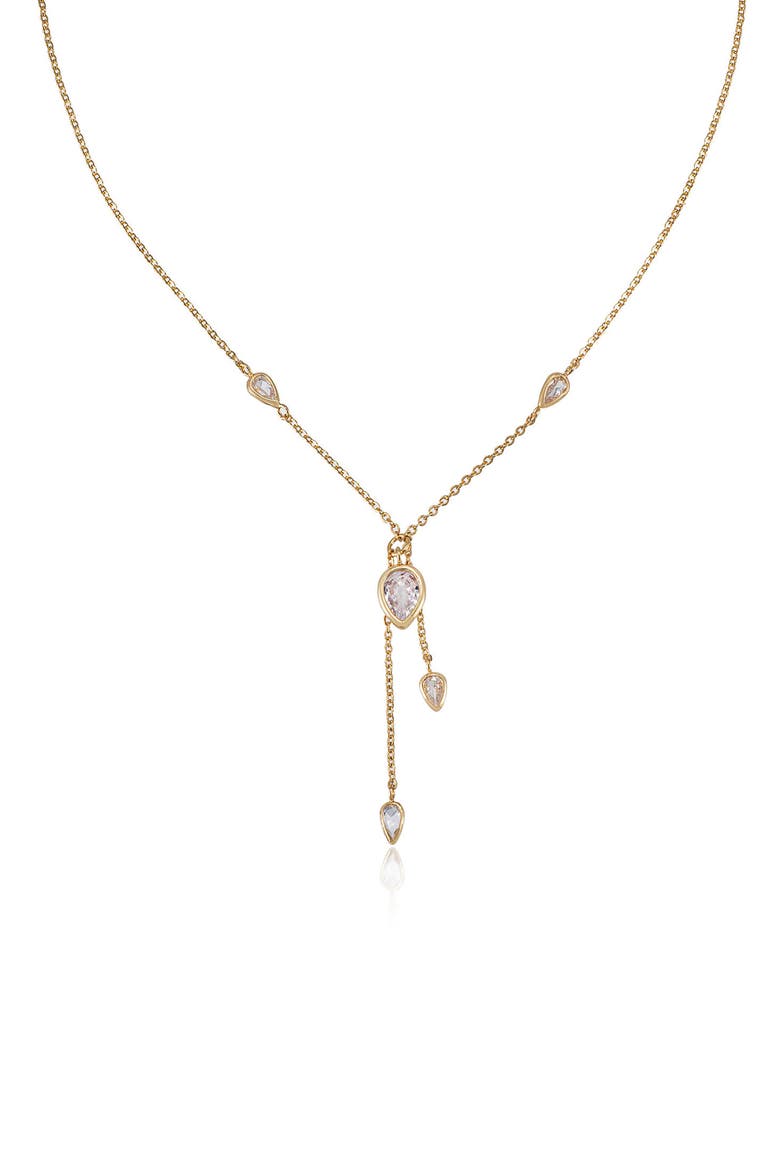 Bezel Lariat Necklace, Alternate, color, GOLD