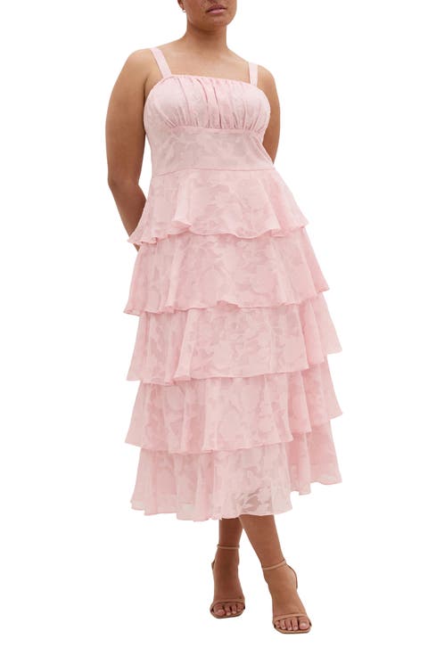 Daniela Tiered Ruffle Sleeveless Midi Dress (Plus)