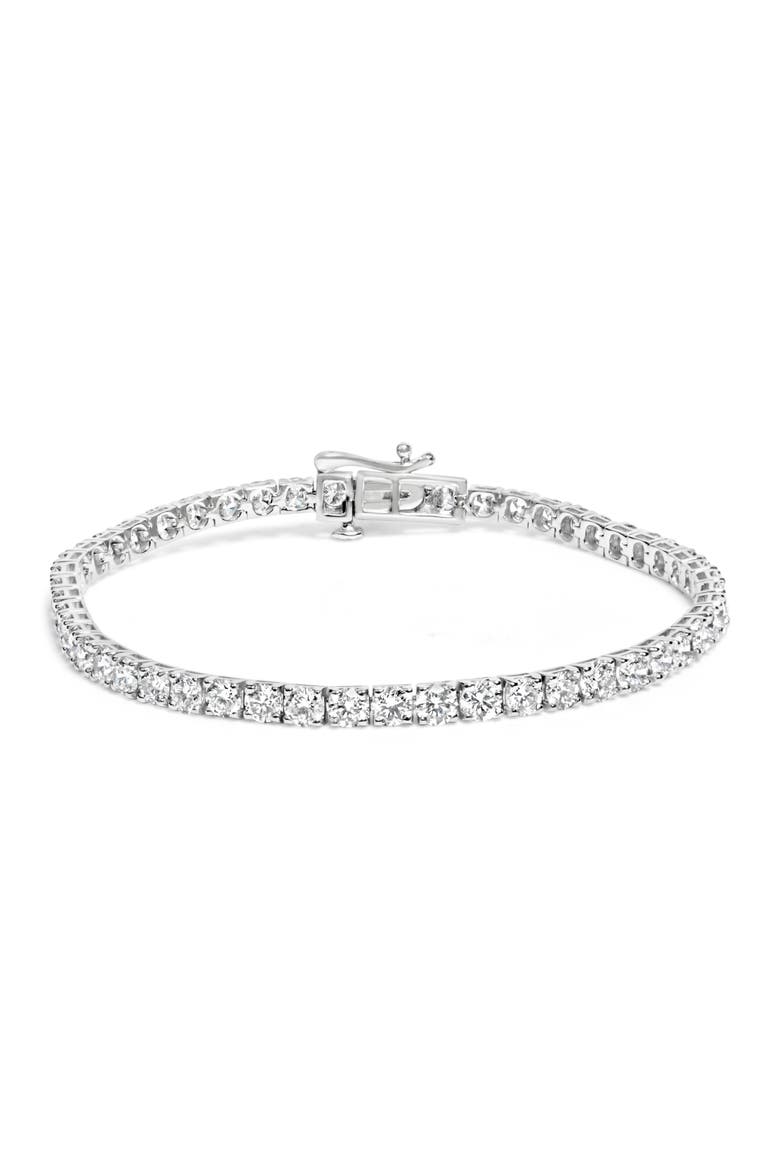 14K White Gold 7.0 cttw 4-Prong Set Lab Grown Diamond 7" Tennis Bracelet, Main, color, White