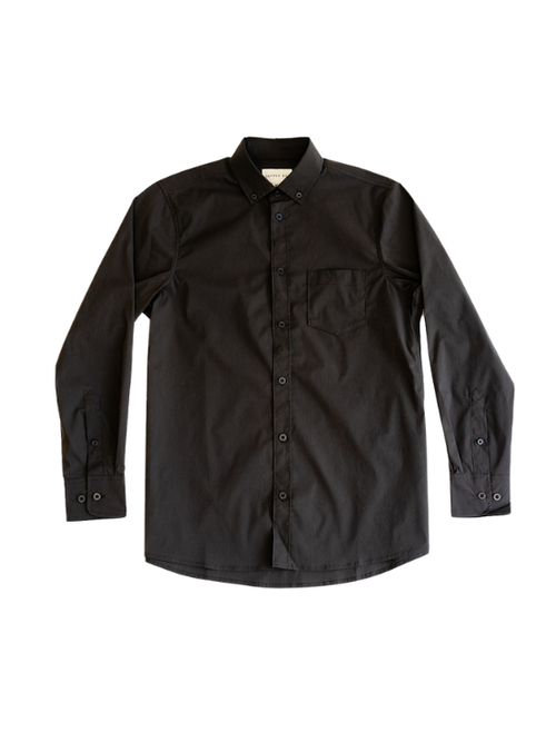 Dapper Boi Slate Black Essential Long Sleeve Button-up In Slate Black