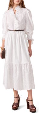 English Factory Ruffle Collar Puff Sleeve Maxi Dress