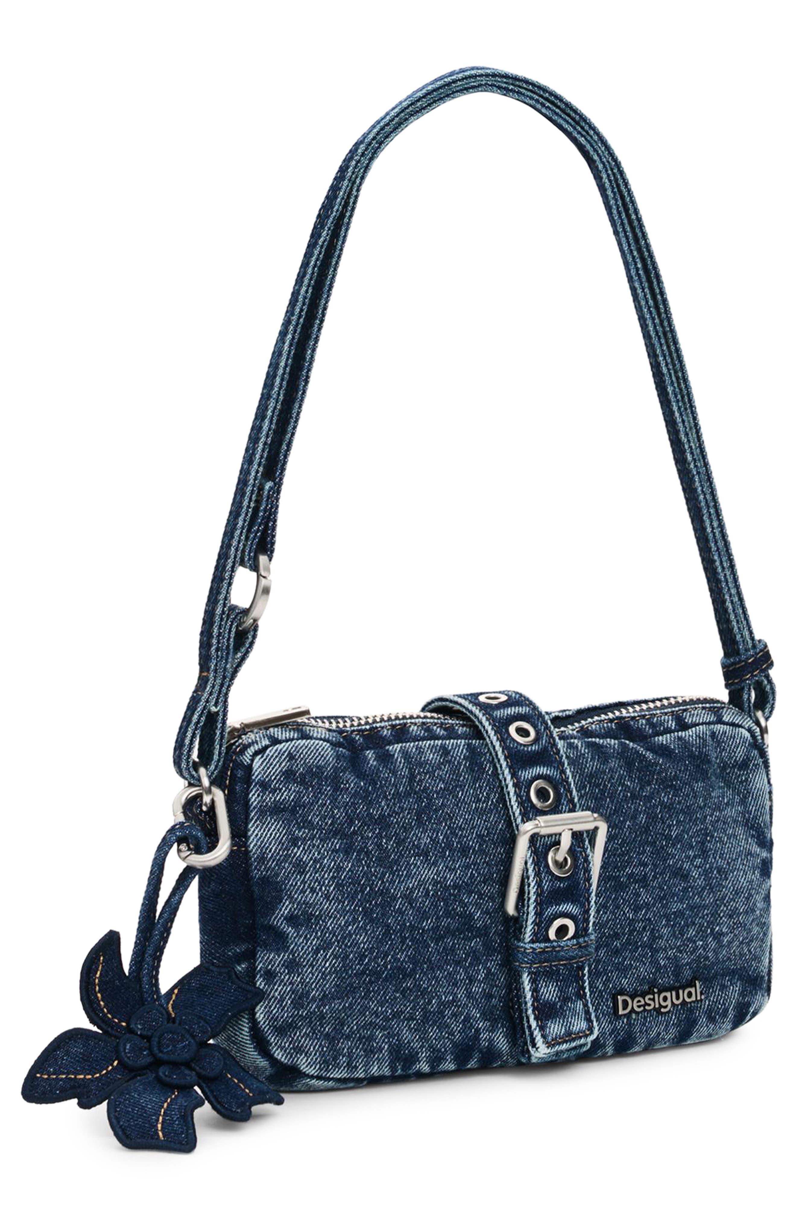 Desigual Denim Shoulder Bag, Alternate, color, Dark Blue