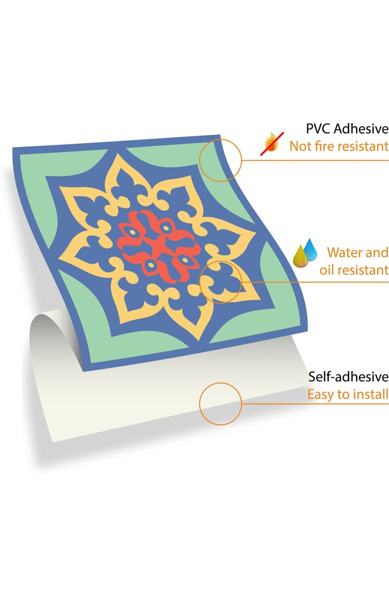 WALPLUS Mara Colorful Peel and Stick Tiles - Pack of 3, Alternate, color, Colorful