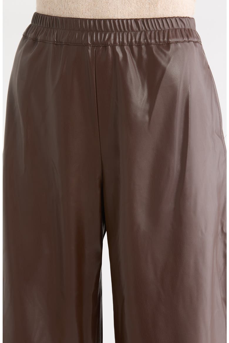 Camryn Faux Leather Joggers, Alternate, color, CHOCOLATE