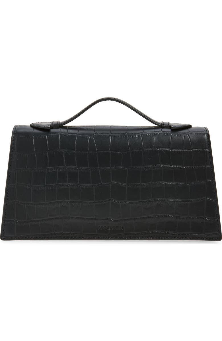 McQueen Skull Top Handle Bag, Alternate, color, Black