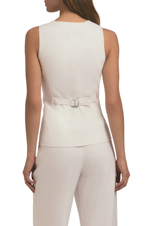 Favorite Daughter The Jones Linen Blend Vest In Bright White