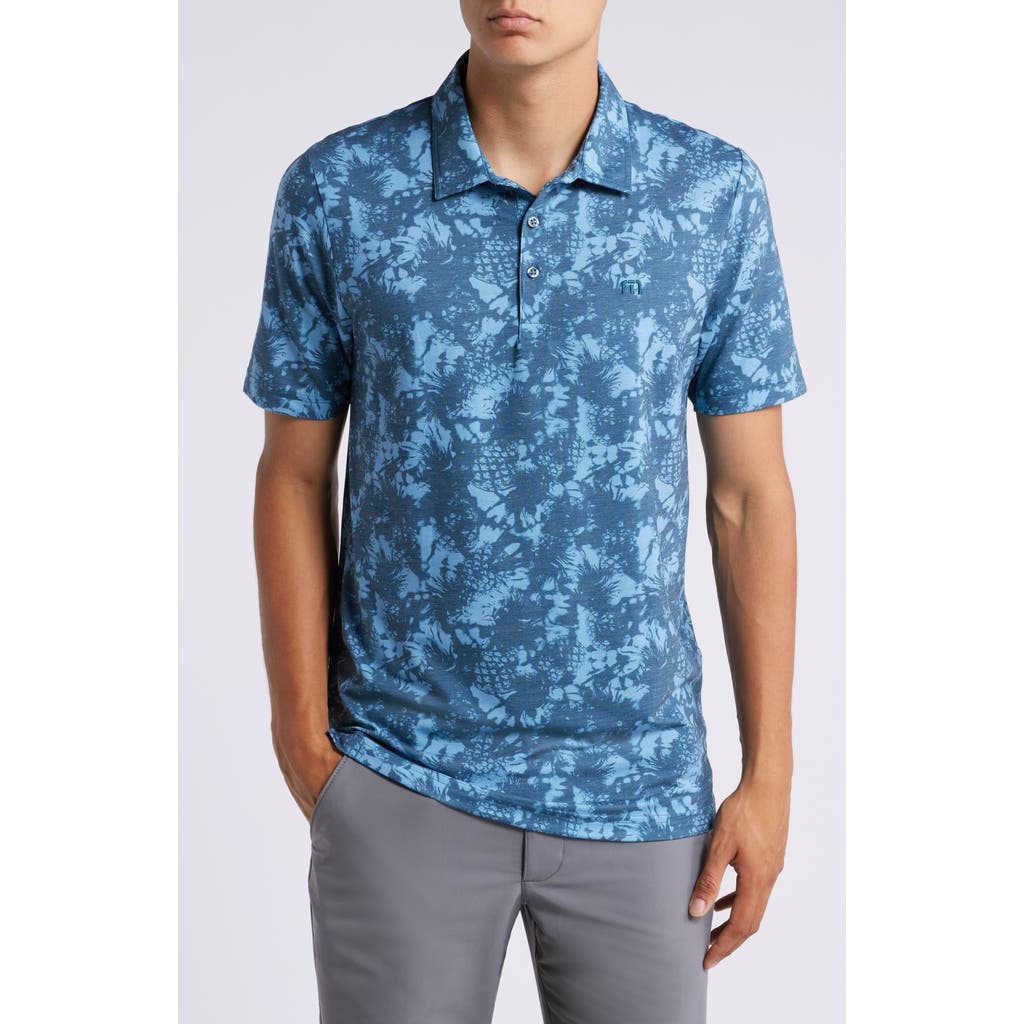 Travismathew Featherweight Please Tropical Polo In Dark Teal