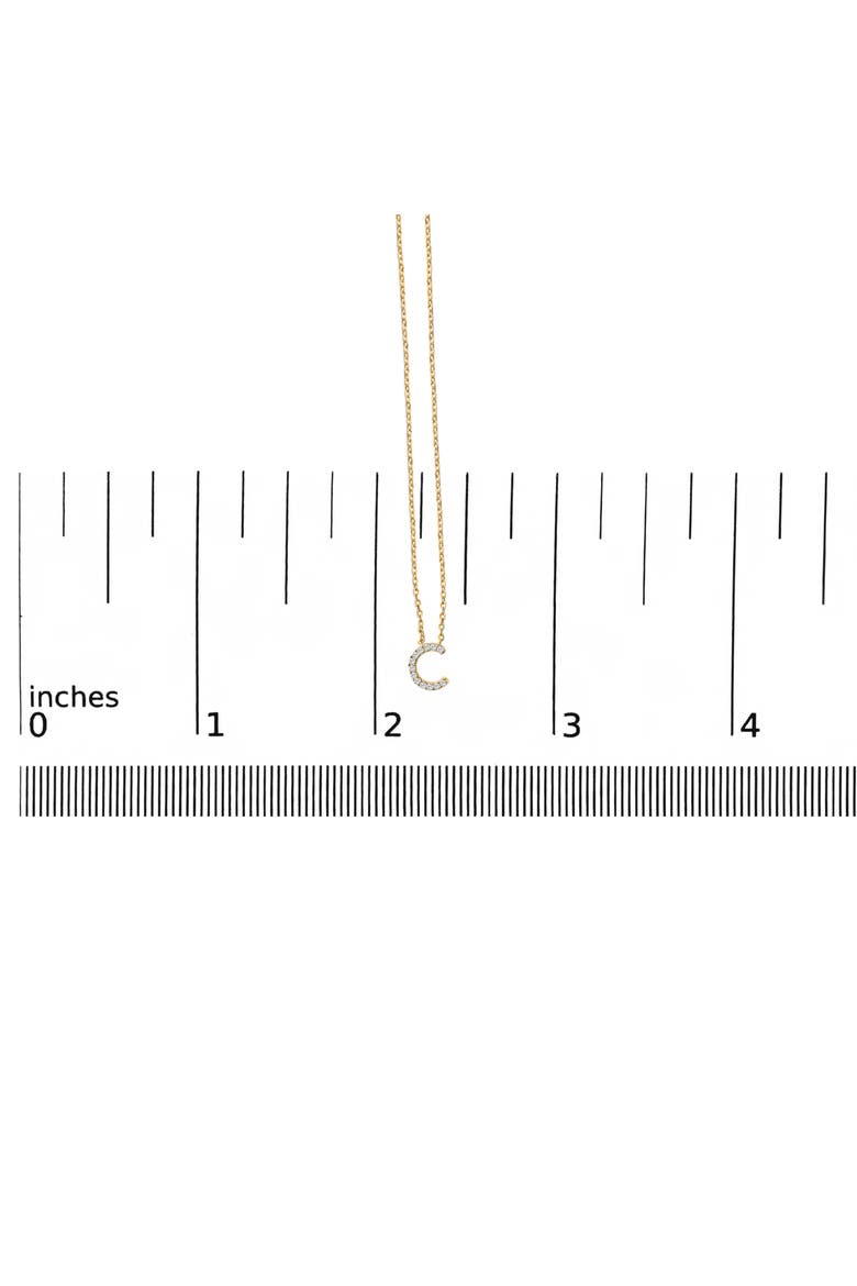 10K Yellow Gold Diamond Accent "A-Z" Block Initial Pendant Necklace, Alternate, color, Yellow Gold | C