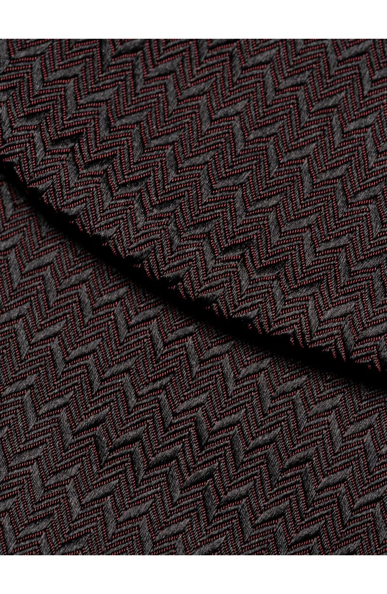 Eton Red Herringbone Silk Bow Tie, Alternate, color, 