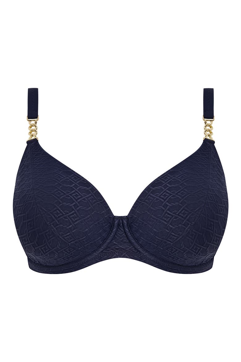Azores Underwire Plunge Bikini Top, Alternate, color, MIDNIGHT