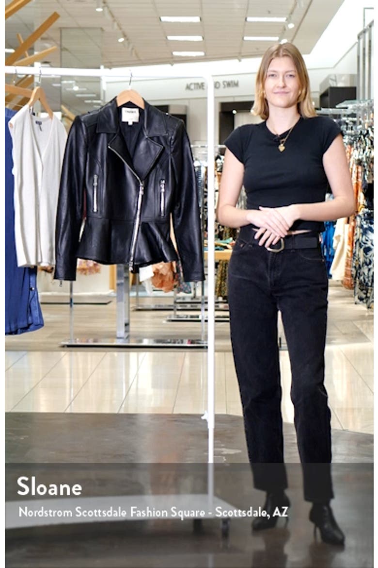 Lyric Peplum Leather Biker Jacket video