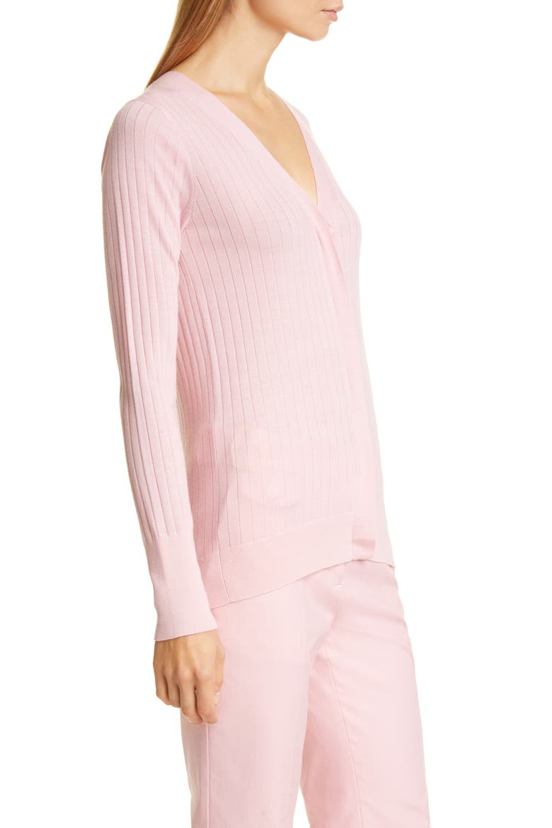 Rib Wool Cardigan, Alternate, color, ROSEBUD