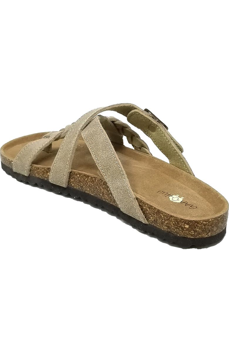 GAAHUU Suede Braided Crisscross Sandal, Alternate, color, Tan
