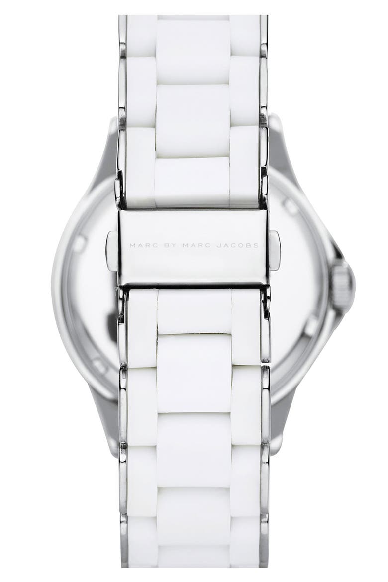 'Rock' Chronograph Silicone Bracelet Watch, 40mm, Alternate, color, SILVER/ WHITE