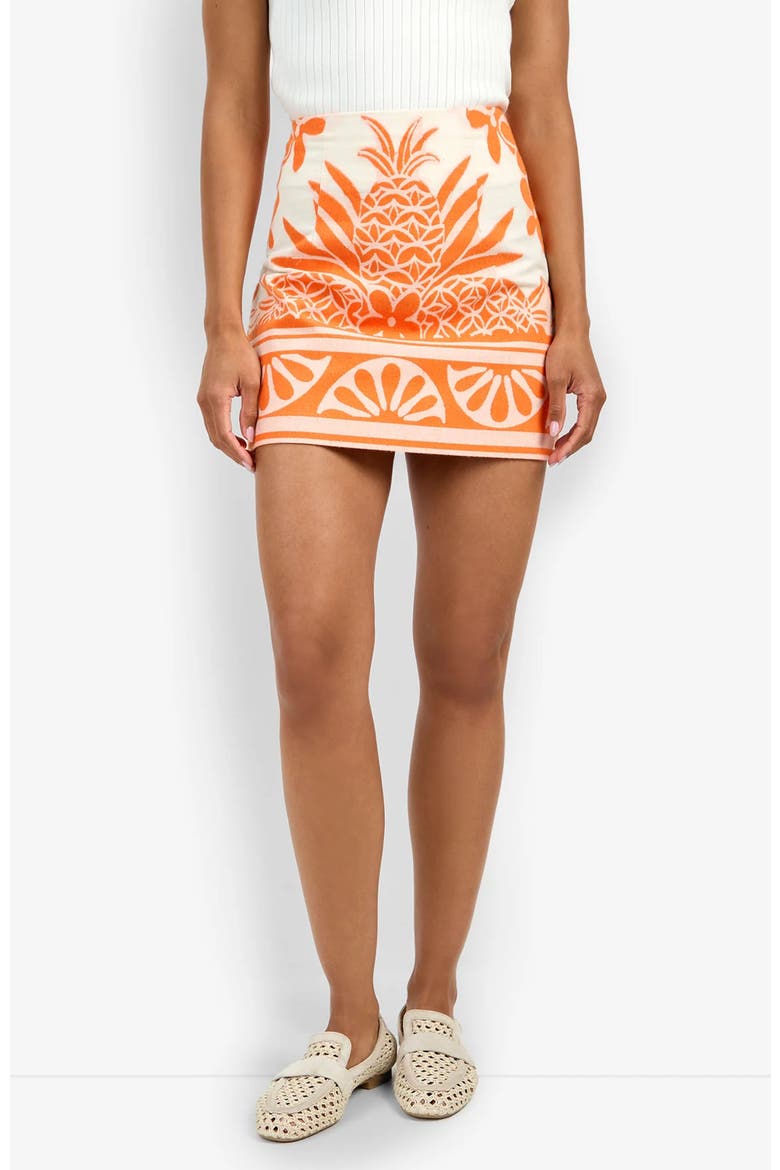 High Rise Rico Tropical Print Skirt, Alternate, color, Orange Oasis