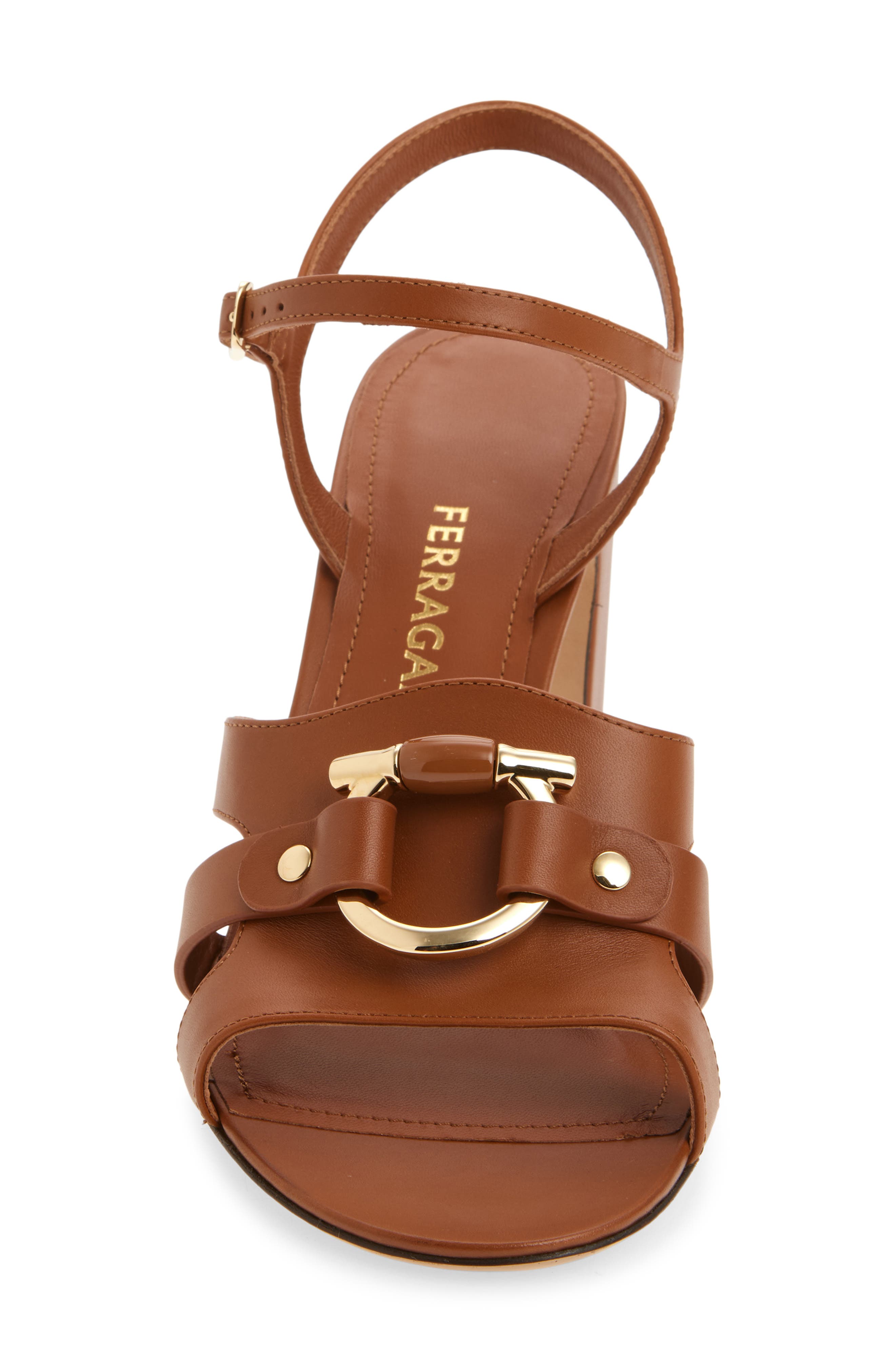 Lumya Gancio Ankle Strap Block Heel Sandal, Alternate, color, BROWN