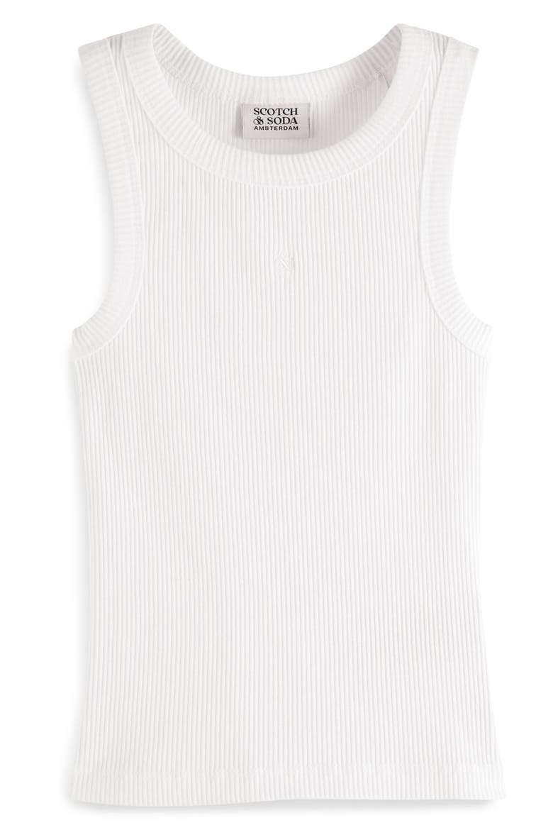 Kids' Cotton Rib Tank, Main, color, BRIGHT WHITE