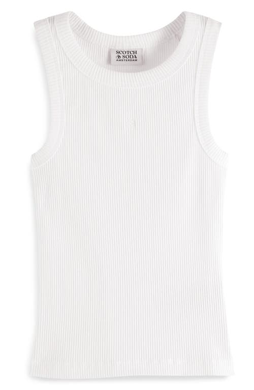 Scotch & Soda Kids' Cotton Rib Tank in Bright White at Nordstrom, Size 16