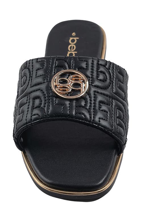 Bebe Quilted Slide Sandal In Black
