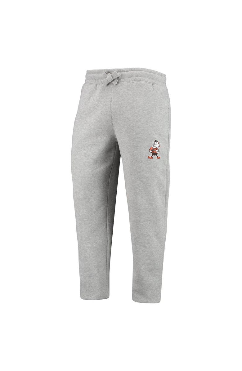 STARTER Men's Starter Heathered Gray Cleveland Browns Team Throwback Option Run Sweatpants, Alternate, color,