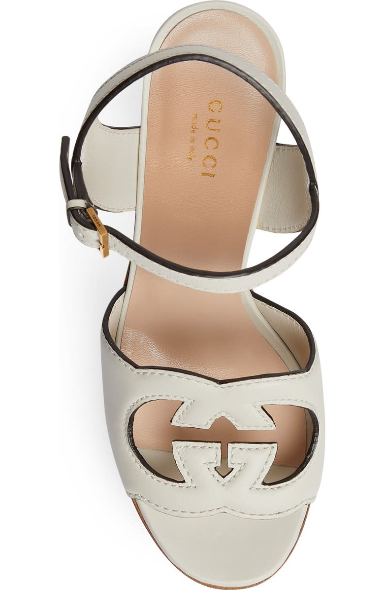 Gucci Interlocking G Cutout Platform Sandal, Alternate, color, Mystic White