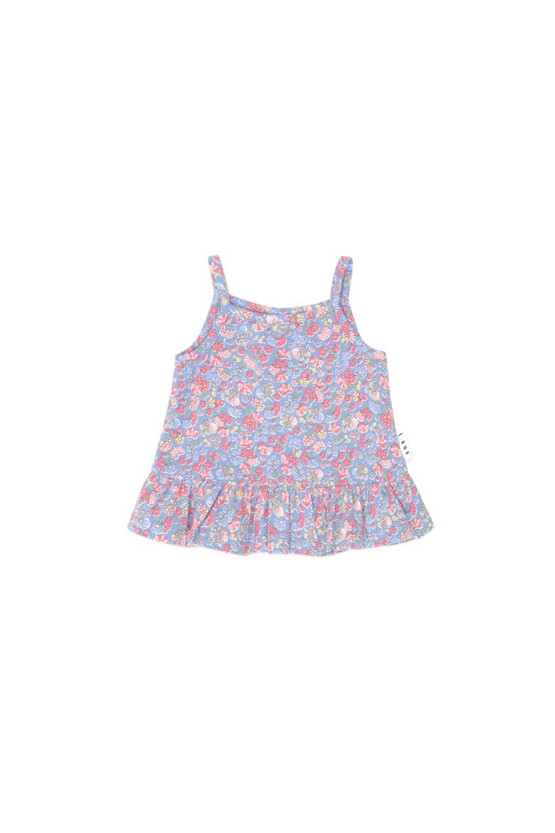 Vintage Floral Peplum Top, Main, color, Bijou Blue Multi