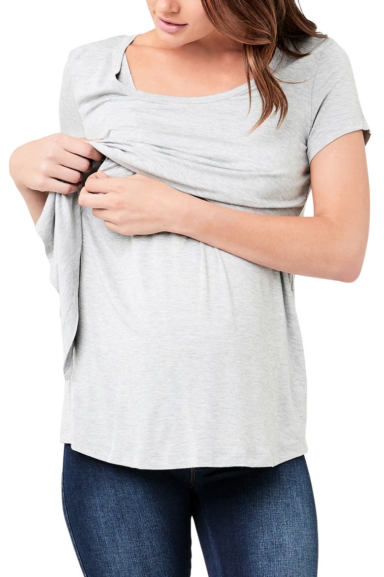 Lara Nursing Tee, Alternate, color, Silver Marle