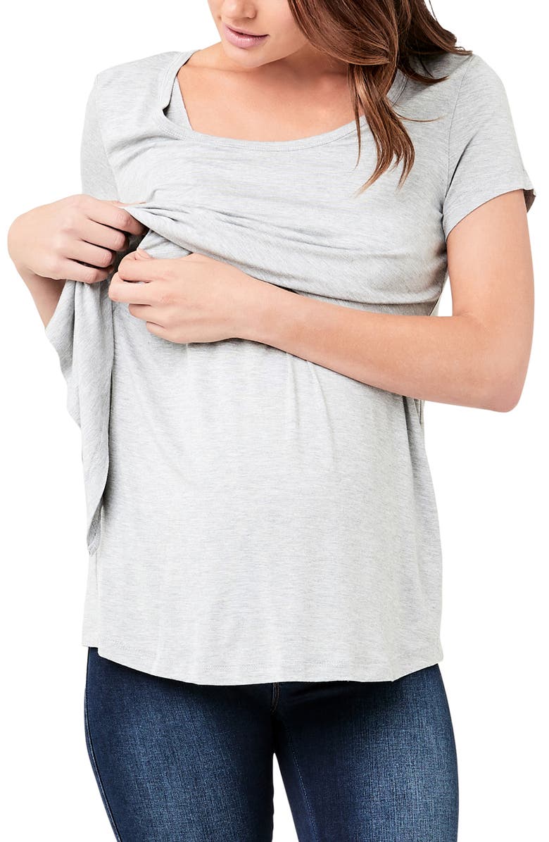 Ripe Maternity Lara Nursing Tee, Alternate, color, Silver Marle