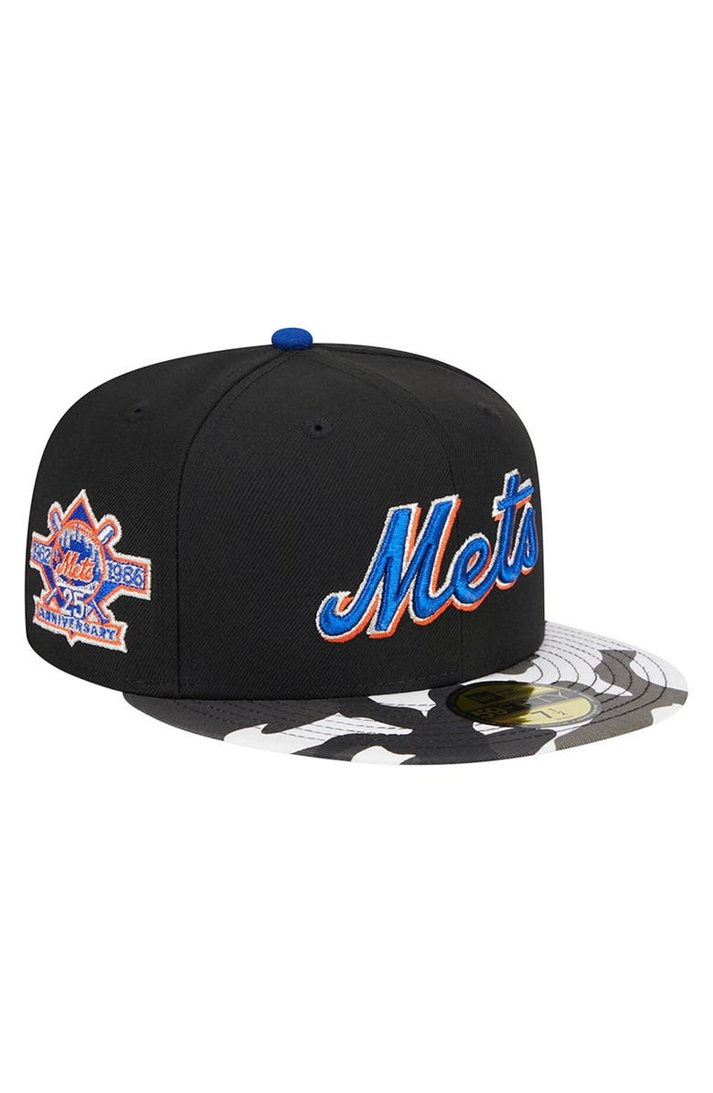 New Era Men's New Era Black New York Mets Metallic Camo 59FIFTY Fitted Hat, Main, color, 