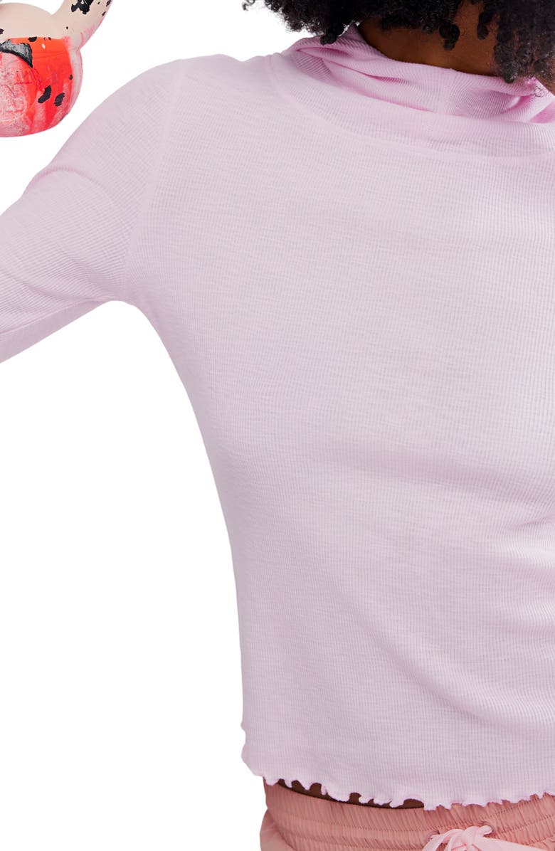 Free People FP Movement Breathe Easy Cotton Blend Hoodie, Alternate, color, Powder Pink