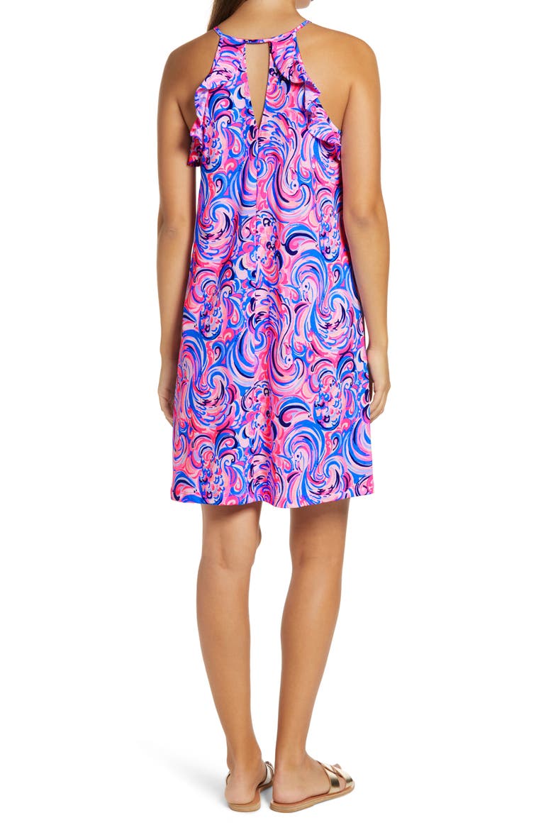 Billie Ruffle Swing Dress, Alternate, color, RAZ BERRY FLAMINGOALS