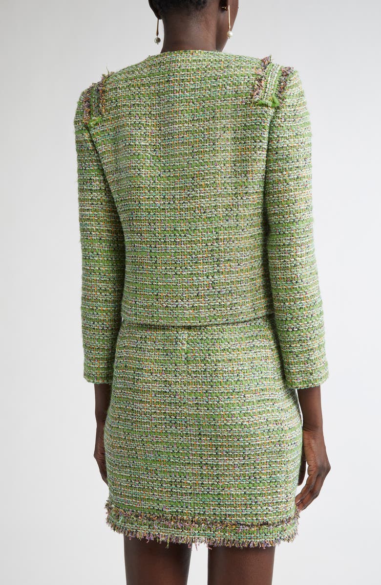 ST. JOHN Arden Metallic Tweed Jacket, Alternate, color, Jade/ Light Jade Multi