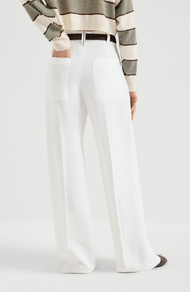 Brunello Cucinelli Pantalone Wide, Alternate, color, Panama