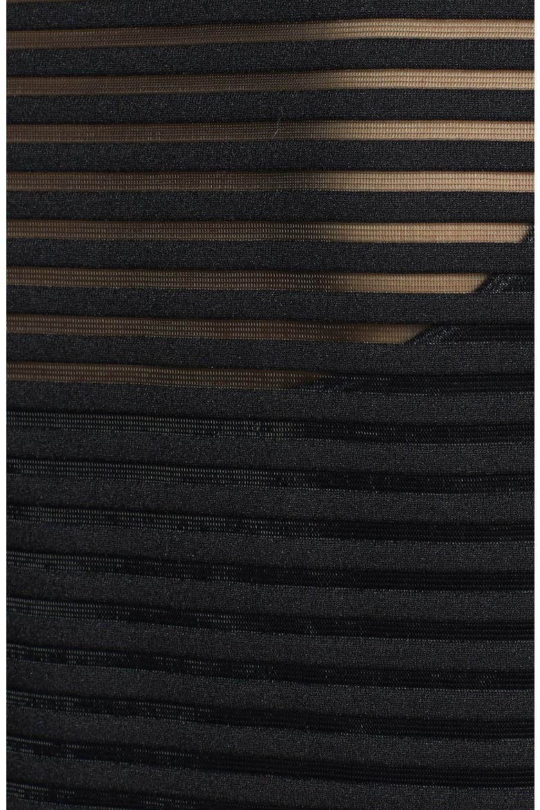 Sheer Stripe Tee, Alternate, color, BLACK