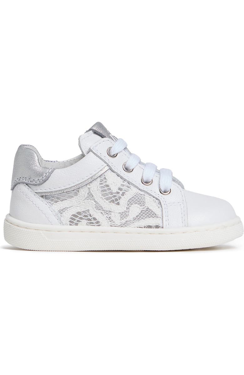 NeroGiardini Kids' Floral Mesh Sneaker, Alternate, color, White