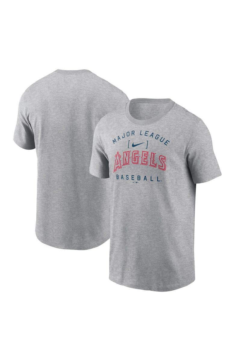 Nike Men's Nike Heather Gray Los Angeles Angels Home Team Athletic Arch T-Shirt, Alternate, color, Heather Gray
