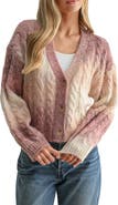 All in Favor Ombré Cable Knit Cardigan