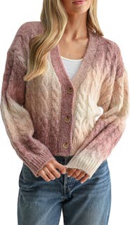 All in Favor Ombré Cable Knit Cardigan