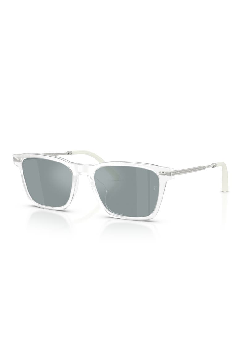 54mm Roger Federer R-19 Polarized Square Sunglasses, Alternate, color, SEMI-MATTE CRYSTAL / GREY