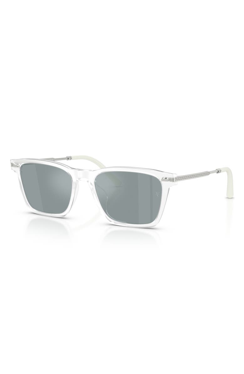 Oliver Peoples 54mm Roger Federer R-19 Polarized Square Sunglasses, Alternate, color, Semi-Matte Crystal / Grey