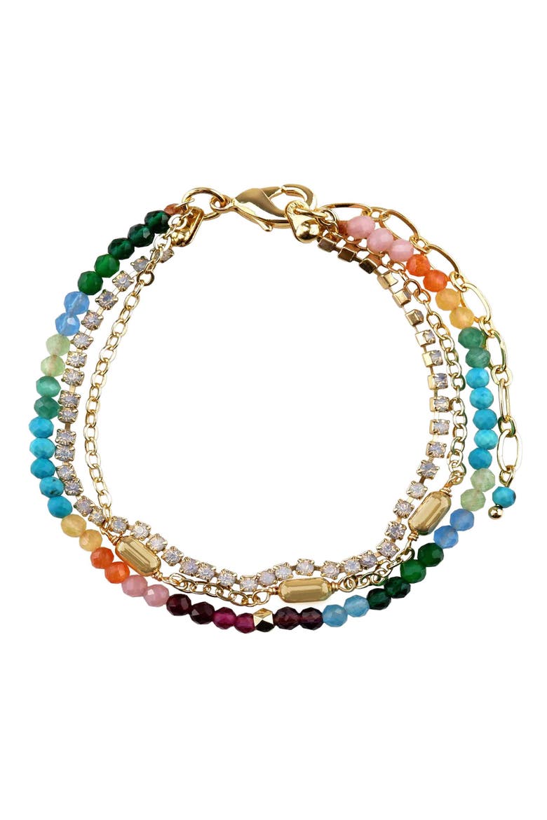Layered Bead & Crystal Bracelet, Main, color, MULTI
