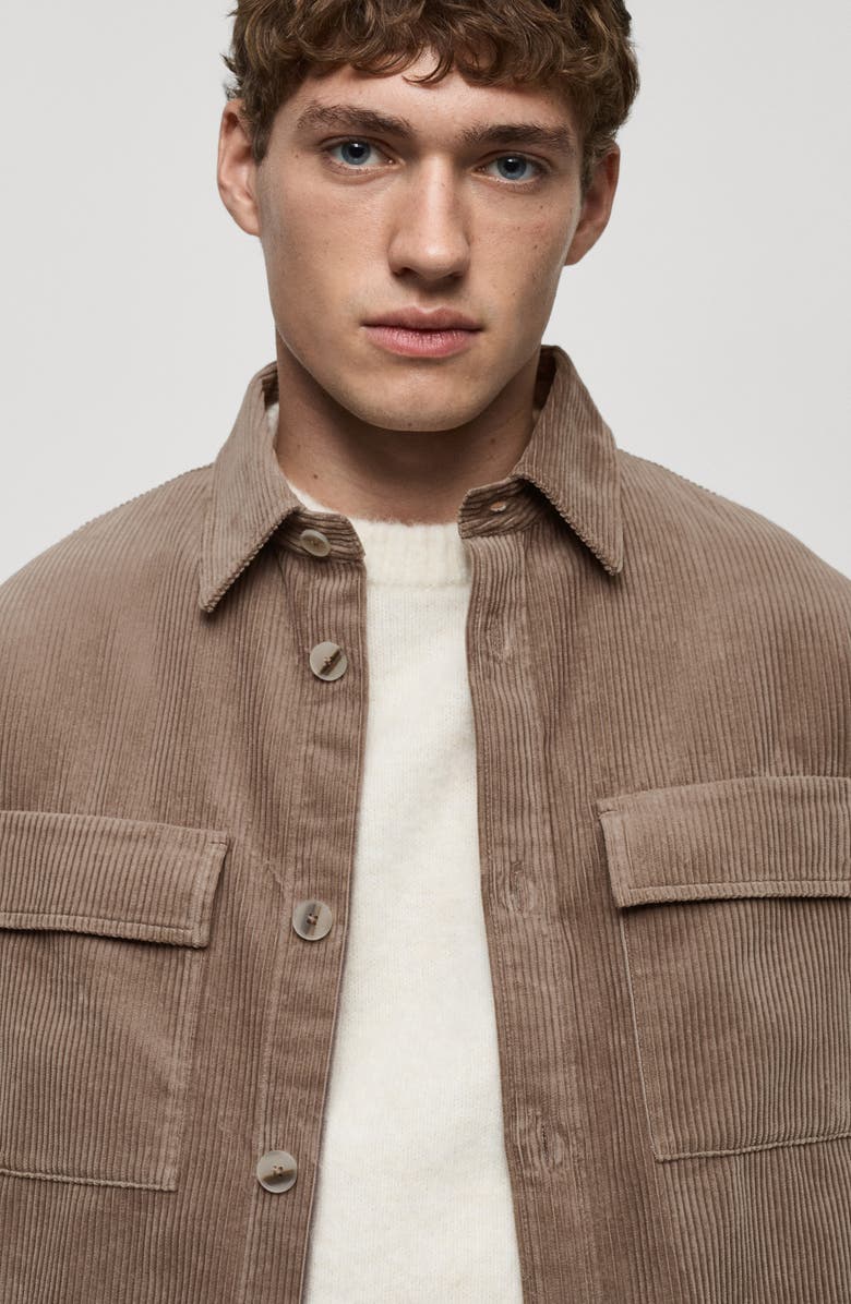 MANGO Regular Fit Corduroy Overshirt, Alternate, color, 